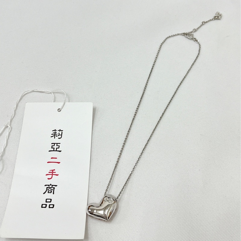 莉亞精品♡Swarovski 粉鑽愛心項鍊 二手-4