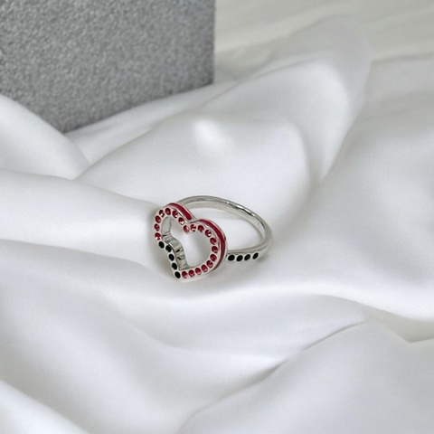 莉亞精品♡ SWAROVSKI 鏤空愛心戒指 二手美品