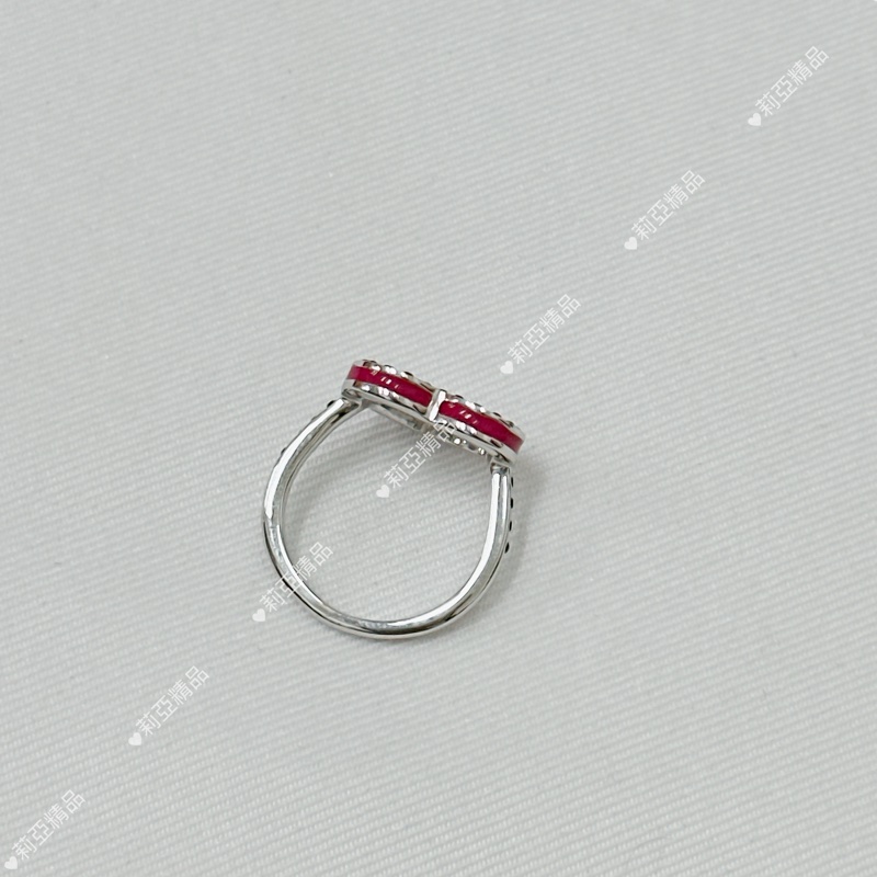 莉亞精品♡ SWAROVSKI 鏤空愛心戒指 二手美品-3