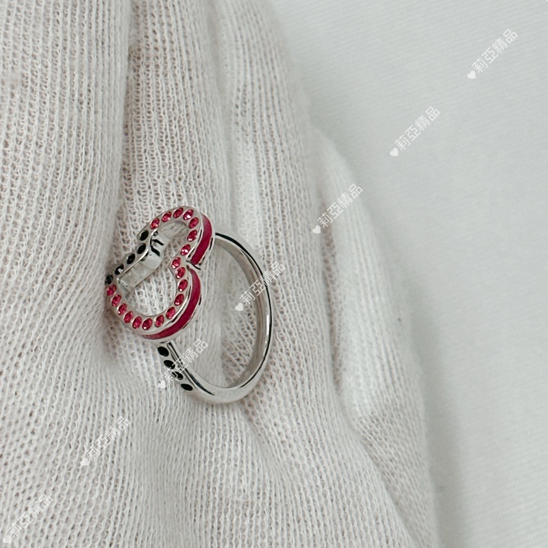 莉亞精品♡ SWAROVSKI 鏤空愛心戒指 二手美品-5