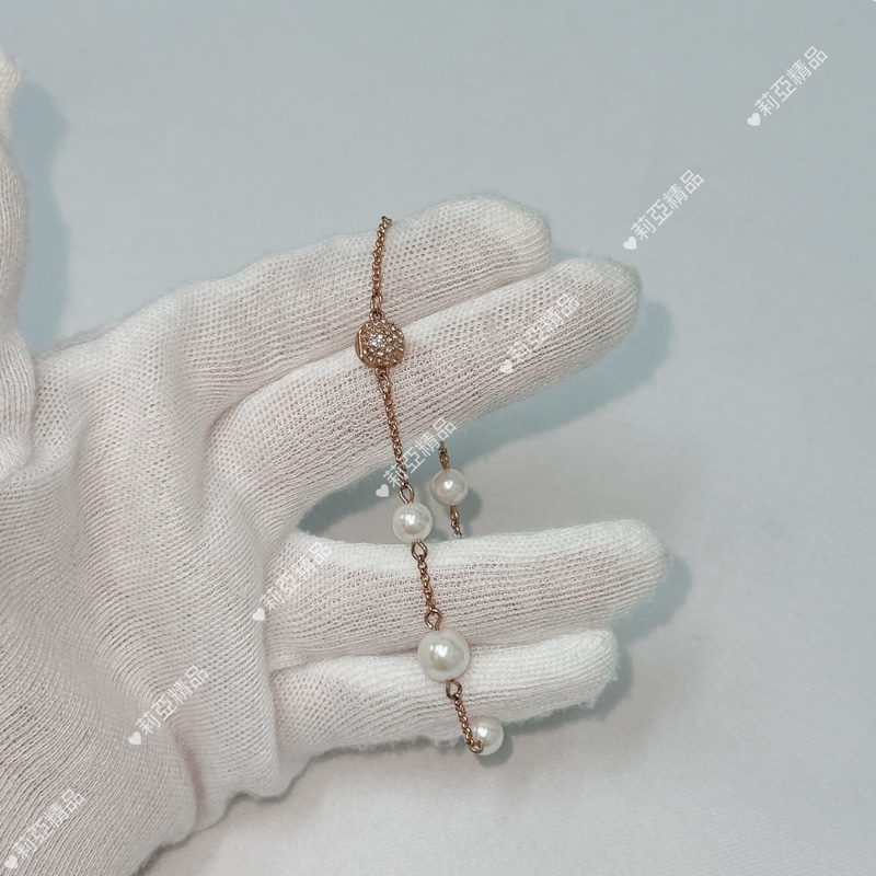 莉亞精品♡ SWAROVSKI 珍珠鑽球手鍊 二手美品-3