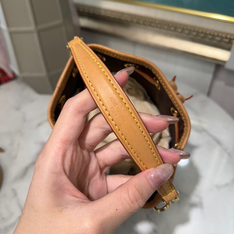LV 原花NanoNoe金釦束口手提肩斜背水桶包M81266-3