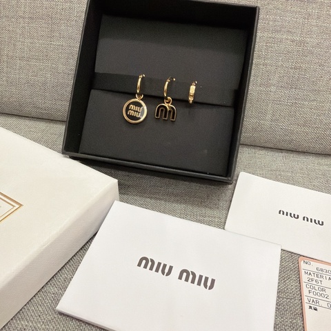Miumiu 搪瓷金屬耳環 三件組 Miu Miu