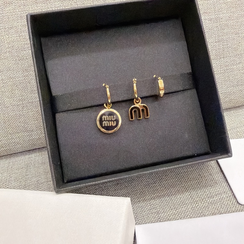Miumiu 搪瓷金屬耳環 三件組 Miu Miu-4