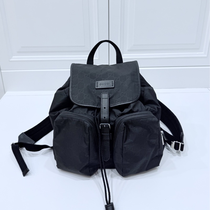 Gucci 510343 尼龍 降落傘 黑色 logo 口袋 雙肩包 後背包 手提包 肩背包-10