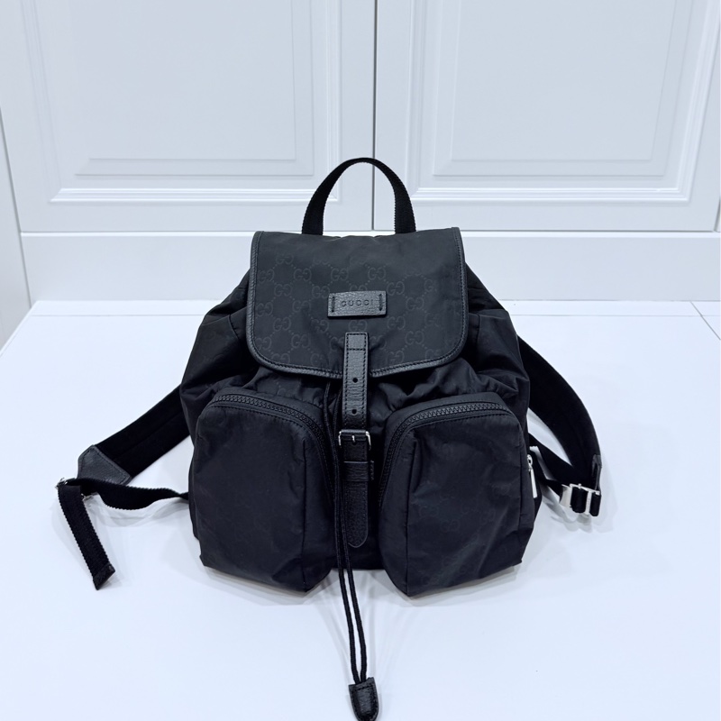 Gucci 510343 尼龍 降落傘 黑色 logo 口袋 雙肩包 後背包 手提包 肩背包-11