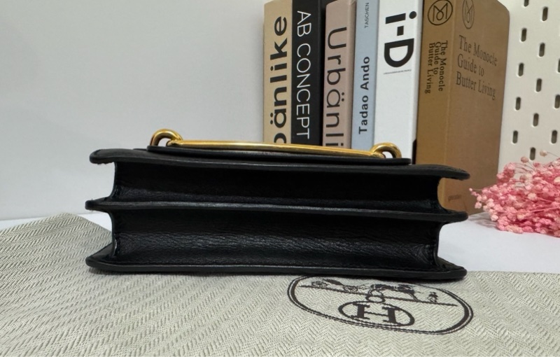 HERMES Roulis 19公分黑金猪鼻子 evergrain牛皮89黑色 刻印c刻-9