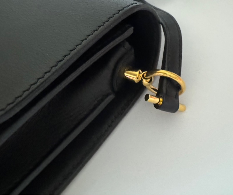 HERMES Roulis 19公分黑金猪鼻子 evergrain牛皮89黑色 刻印c刻-12