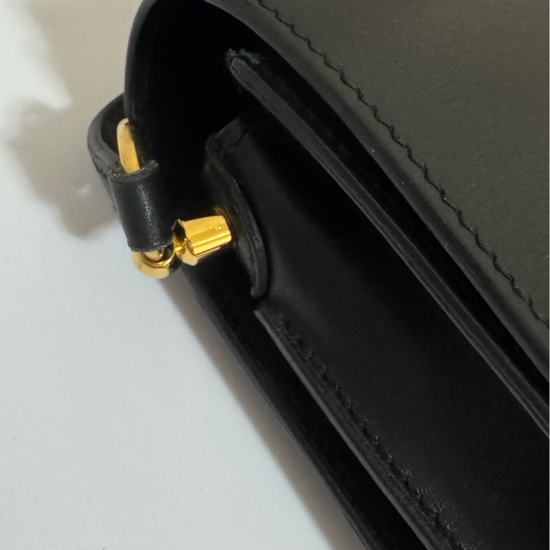 HERMES Roulis 19公分黑金猪鼻子 evergrain牛皮89黑色 刻印c刻-13