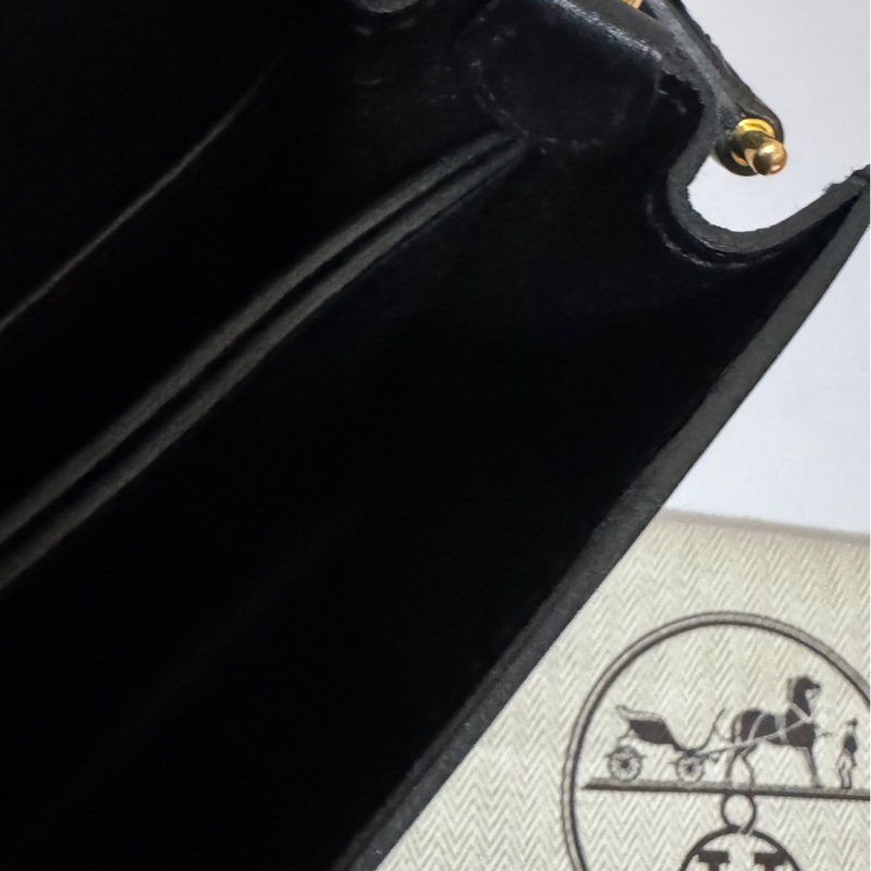 HERMES Roulis 19公分黑金猪鼻子 evergrain牛皮89黑色 刻印c刻-14