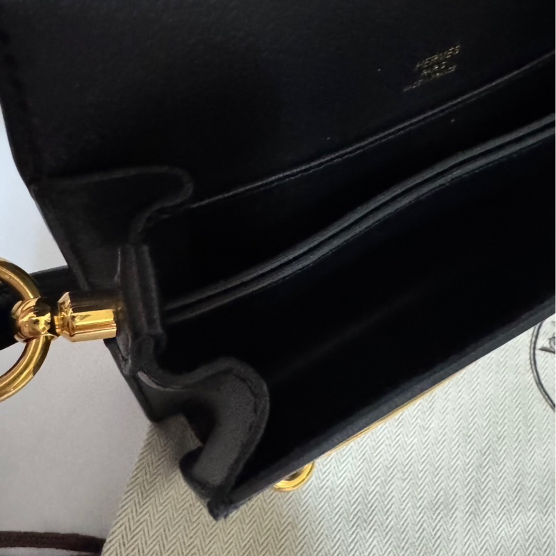 HERMES Roulis 19公分黑金猪鼻子 evergrain牛皮89黑色 刻印c刻-15