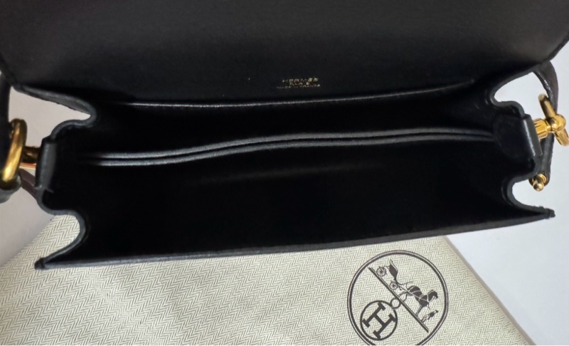 HERMES Roulis 19公分黑金猪鼻子 evergrain牛皮89黑色 刻印c刻-16