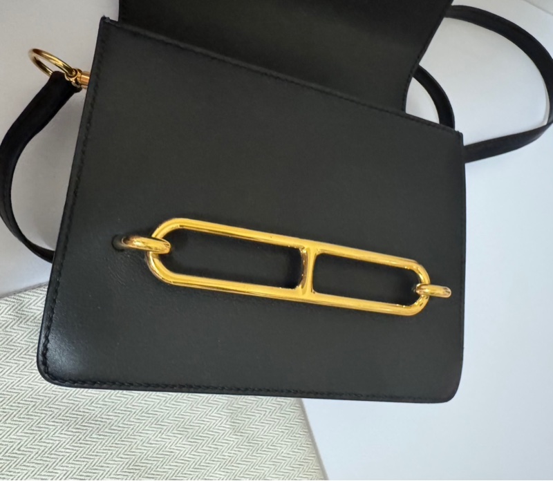 HERMES Roulis 19公分黑金猪鼻子 evergrain牛皮89黑色 刻印c刻-19