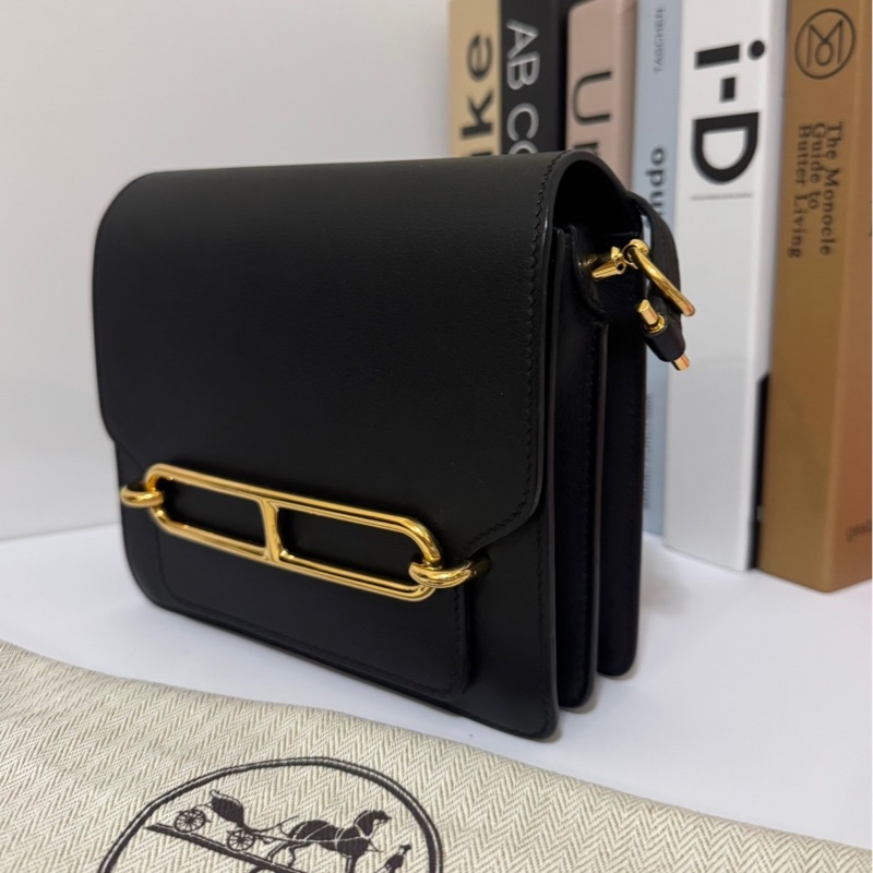 HERMES Roulis 19公分黑金猪鼻子 evergrain牛皮89黑色 刻印c刻-22