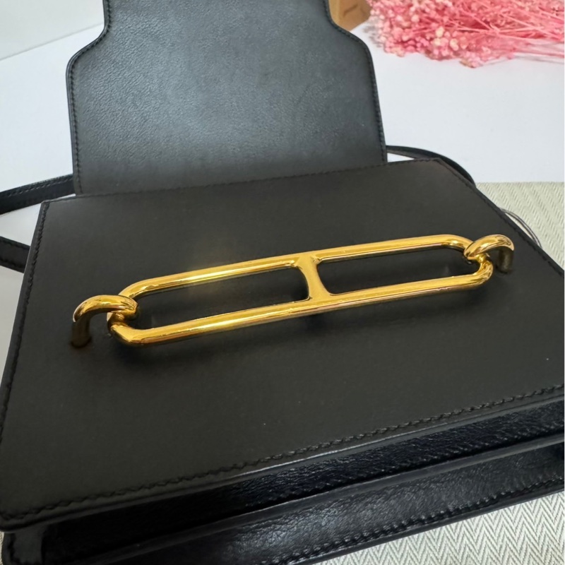 HERMES Roulis 19公分黑金猪鼻子 evergrain牛皮89黑色 刻印c刻-24
