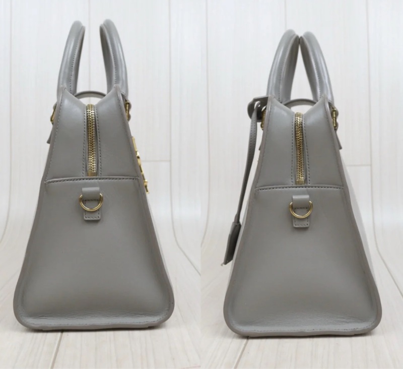 「JL精品代購」97新 Ysl cabas 灰金波士頓 肩背/手提包-3