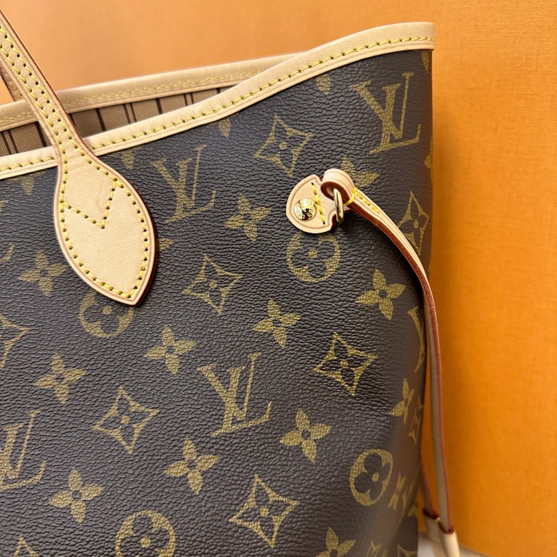 LOUIS VUITTON LV NEVERFULL MM 老花滿印 塗層帆布拼牛皮革 托特包Tote包購物袋子母包手提包單肩包 中號 女款-2