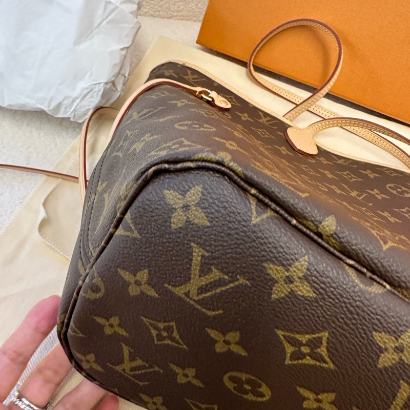LOUIS VUITTON LV NEVERFULL MM 老花滿印 塗層帆布拼牛皮革 托特包Tote包購物袋子母包手提包單肩包 中號 女款-4