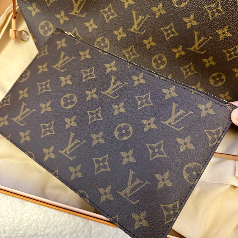 LOUIS VUITTON LV NEVERFULL MM 老花滿印 塗層帆布拼牛皮革 托特包Tote包購物袋子母包手提包單肩包 中號 女款-6