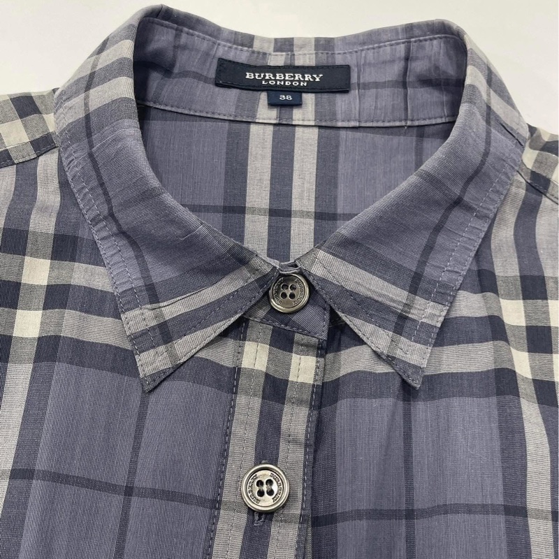 BURBERRY 倫敦 紫色系格紋洋裝-3