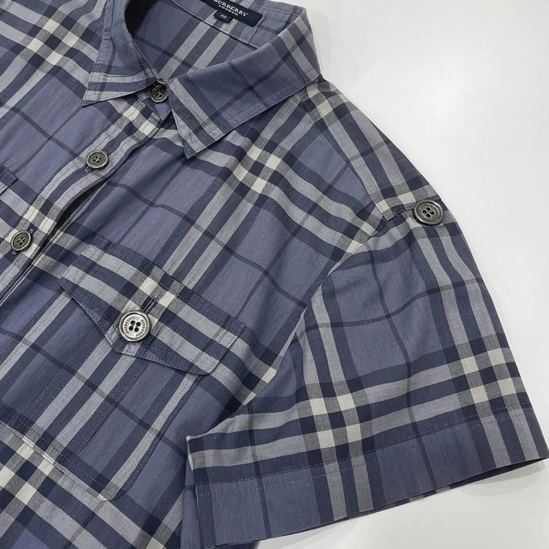 BURBERRY 倫敦 紫色系格紋洋裝-4
