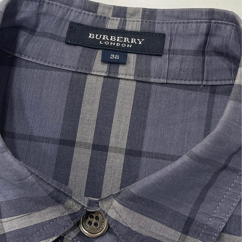BURBERRY 倫敦 紫色系格紋洋裝-8