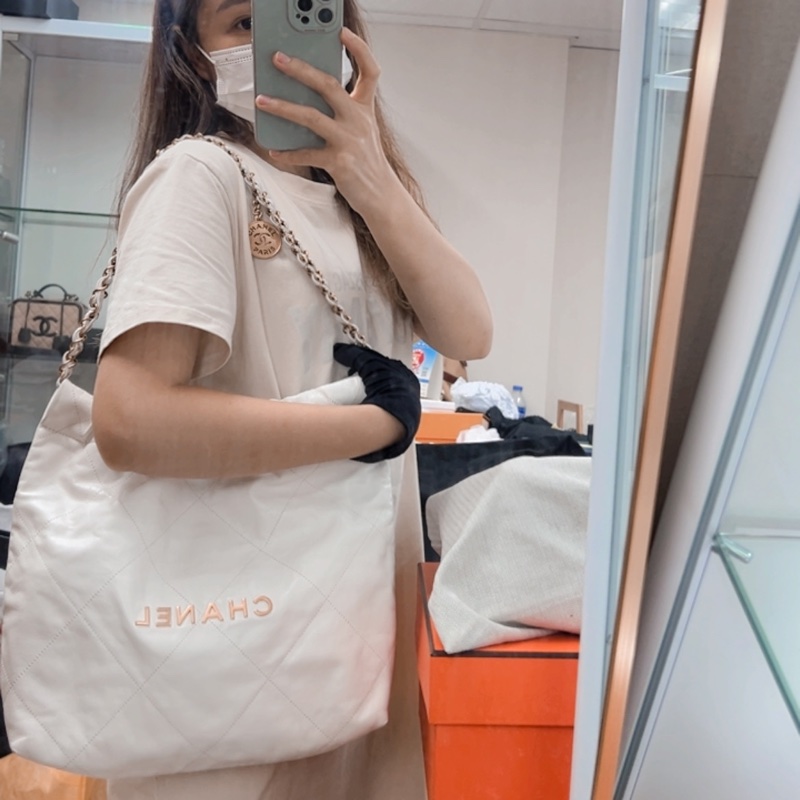 Chanel 22 白金小號-14