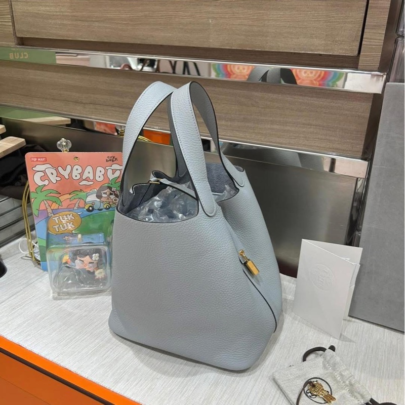 Hermes picotin 22,STAMP W,冰川藍金扣-1