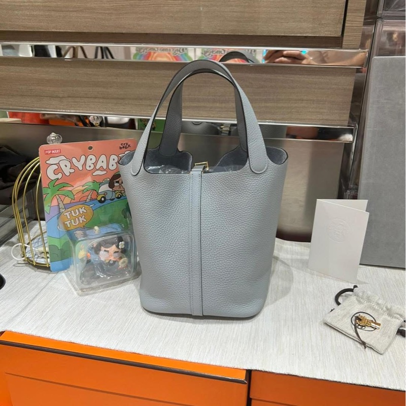 Hermes picotin 22,STAMP W,冰川藍金扣-2