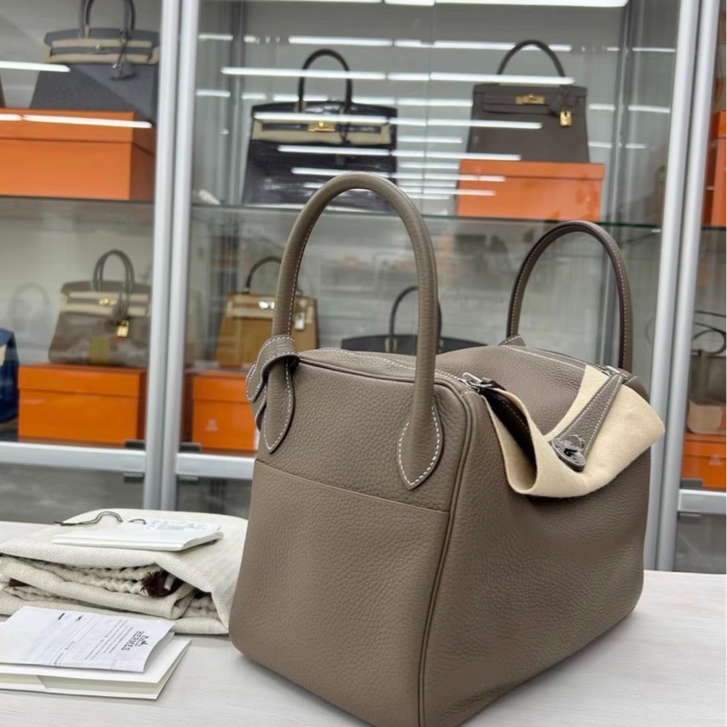 Hermes Lindy 30/林迪包/肩背包/大象灰銀釦/99全新閒置美品-2