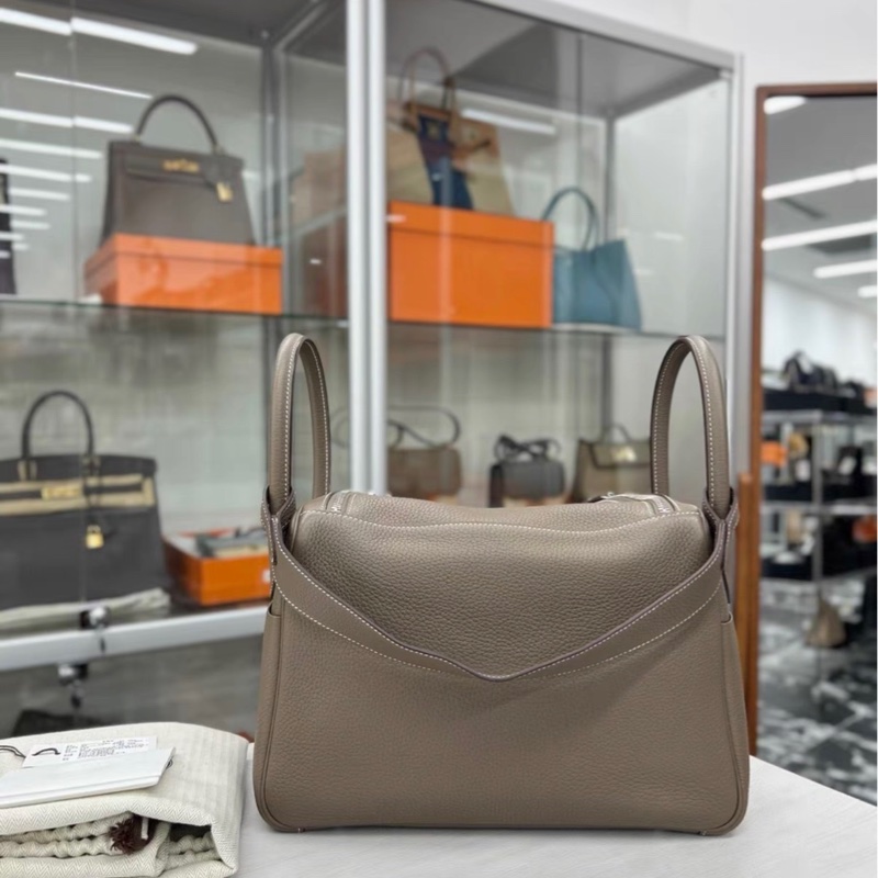 Hermes Lindy 30/林迪包/肩背包/大象灰銀釦/99全新閒置美品-3