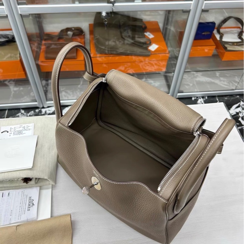 Hermes Lindy 30/林迪包/肩背包/大象灰銀釦/99全新閒置美品-6