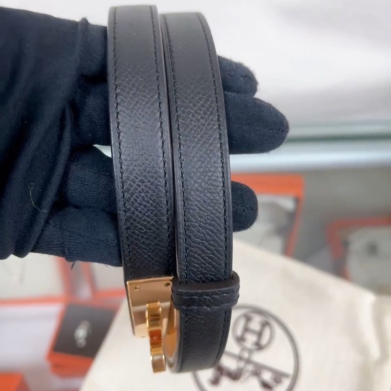 Hermes kelly belt 黑色玫瑰金腰帶/皮帶-8