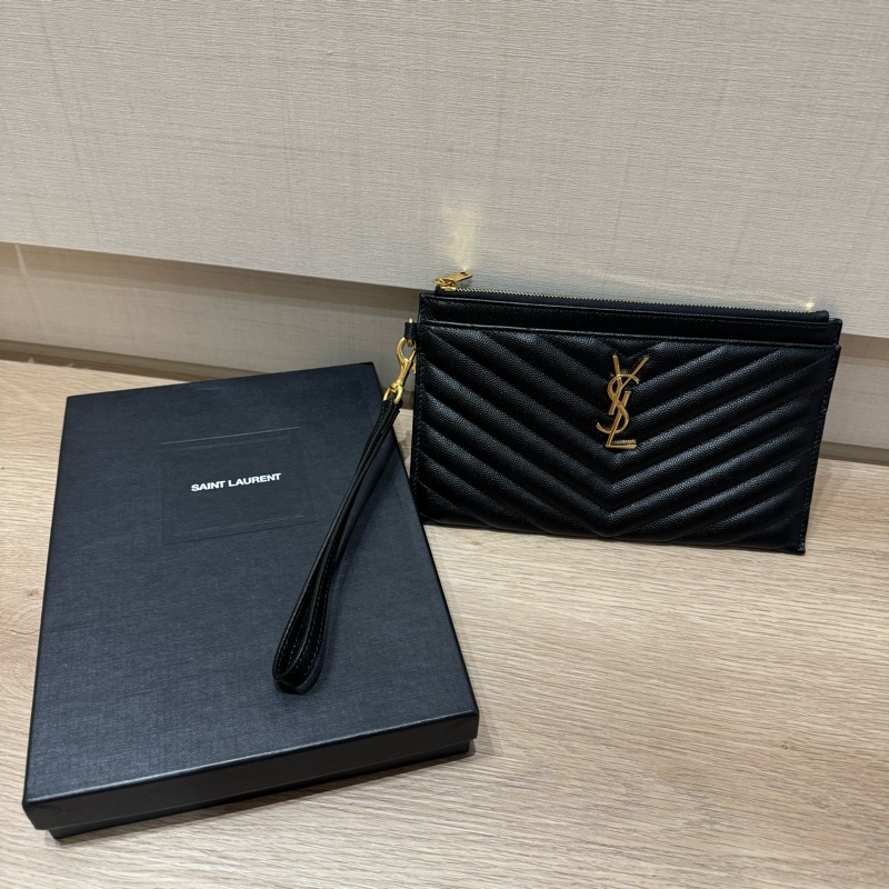 全新未使用 YSL手拿包 Saint Laurent 零錢包 卡夾包-1