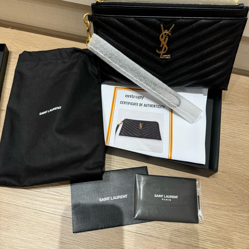 全新未使用 YSL手拿包 Saint Laurent 零錢包 卡夾包-3