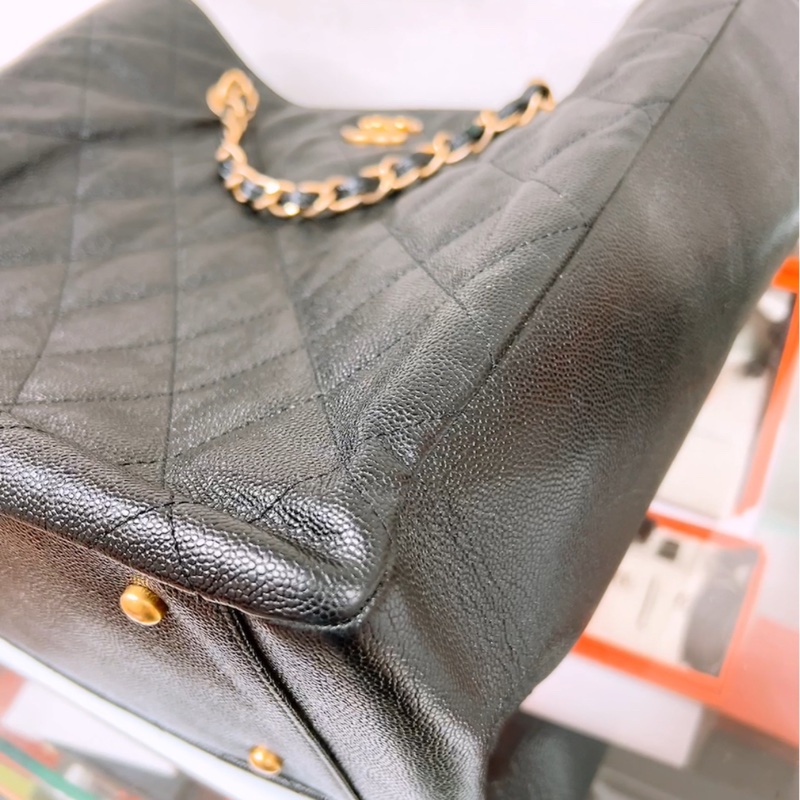 Chanel shopping tote 黑金牛皮托特包-8