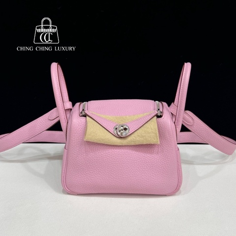 Hermes🌈Mini Lindy一代💗X9錦葵紫銀扣💗99新🌟TC皮🌟