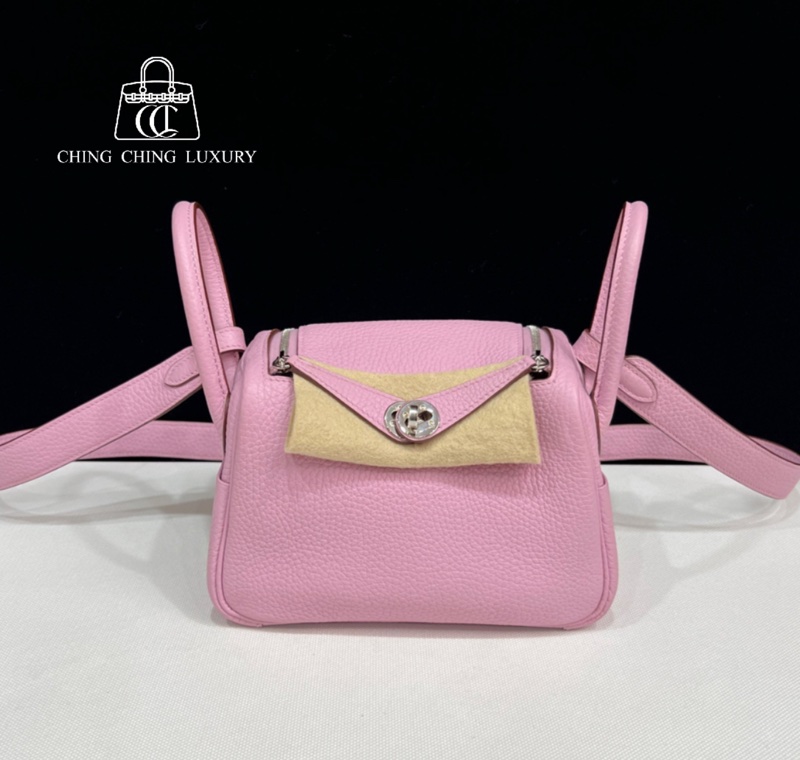 Hermes🌈Mini Lindy一代💗X9錦葵紫銀扣💗99新🌟TC皮🌟-0