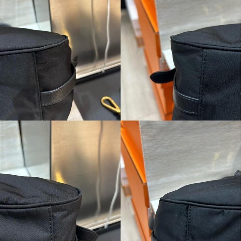 Prada nylon 2way bag 黑色金扣-4