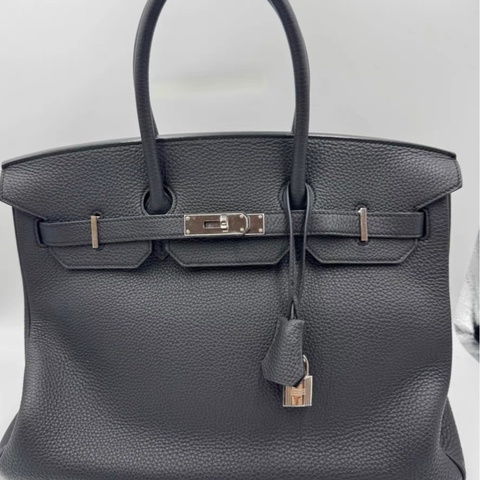 95新 愛馬仕hermes 鉑金35黑銀 框q 鎖，全部都在