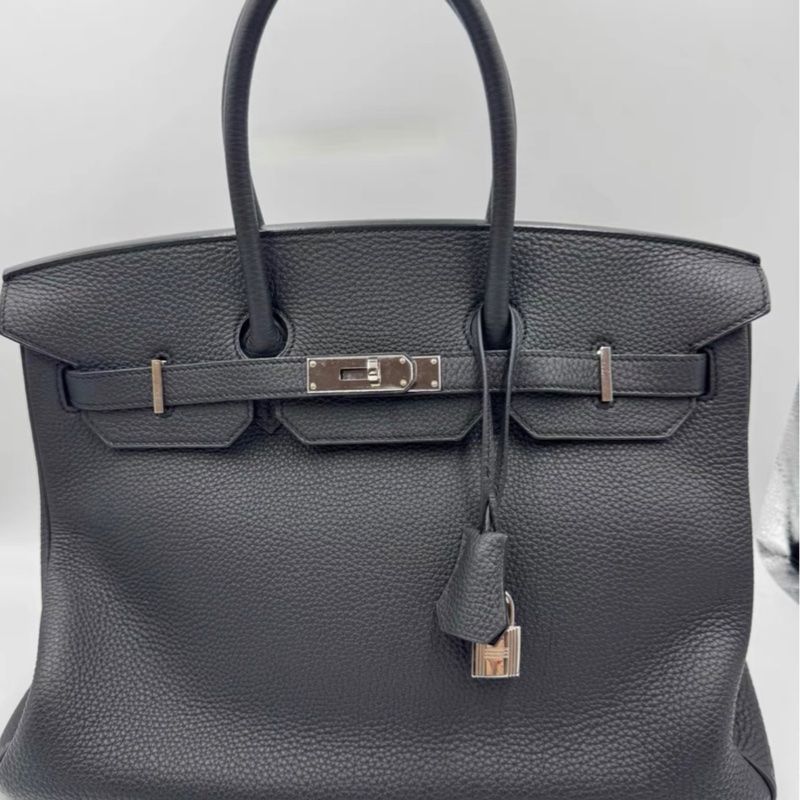 95新 愛馬仕hermes 鉑金35黑銀 框q 鎖,全部都在-0