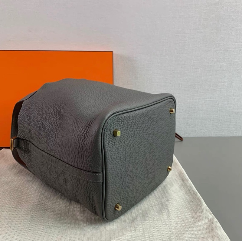 有購証🩷 Hermes Picotin 菜籃子22 積雨雲灰 tc皮 98新 U刻-5