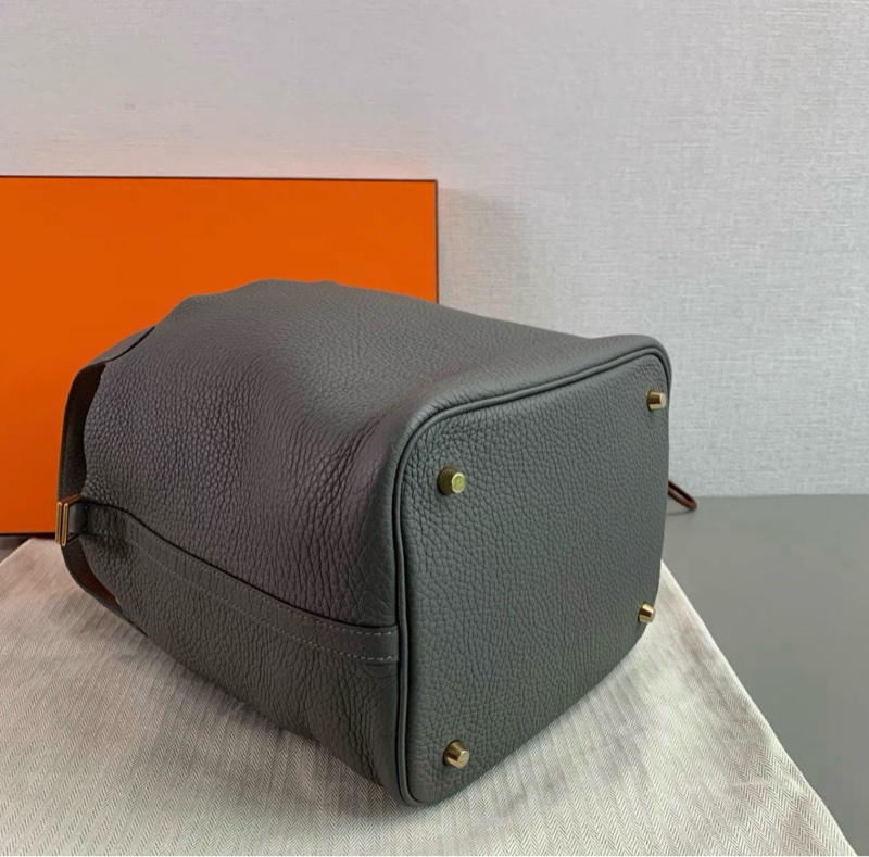 有購証🩷 Hermes Picotin 菜籃子22 積雨雲灰 tc皮 98新 U刻-6