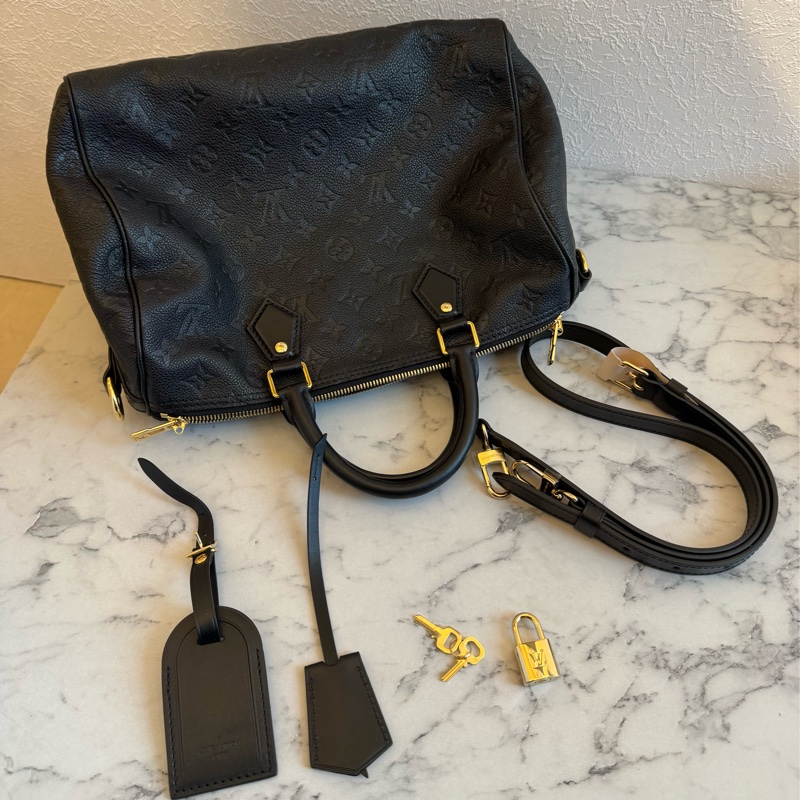 LV黑壓紋speedy30背帶款-0