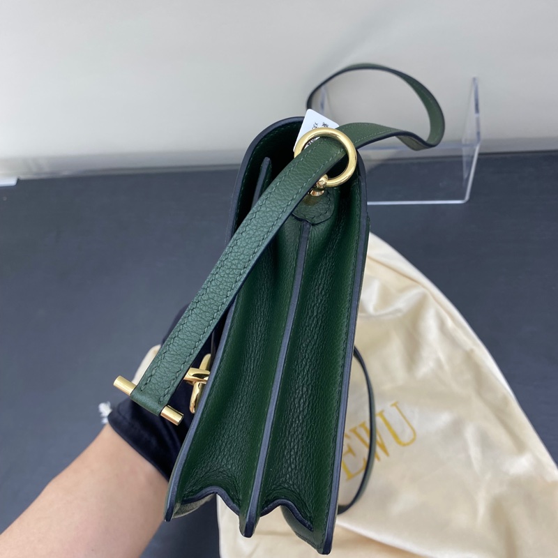 🌈Hermes💚Mini Roulis 19💚英國綠金扣🌟99新🌟evercolor皮🌟-1