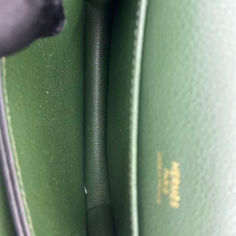 🌈Hermes💚Mini Roulis 19💚英國綠金扣🌟99新🌟evercolor皮🌟-3