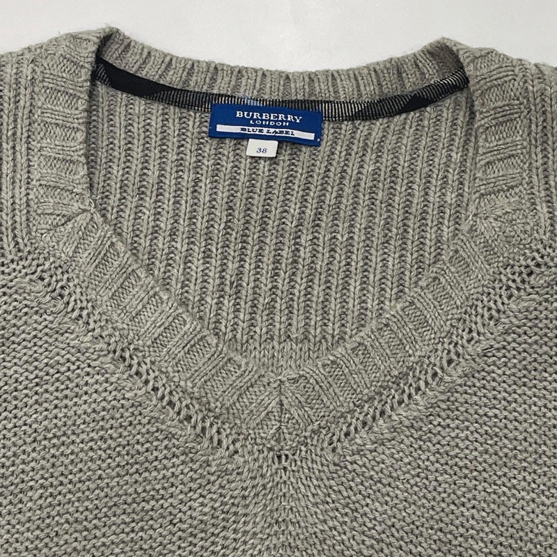 Burberry 藍標 編織毛料皮革字母洋裝-7