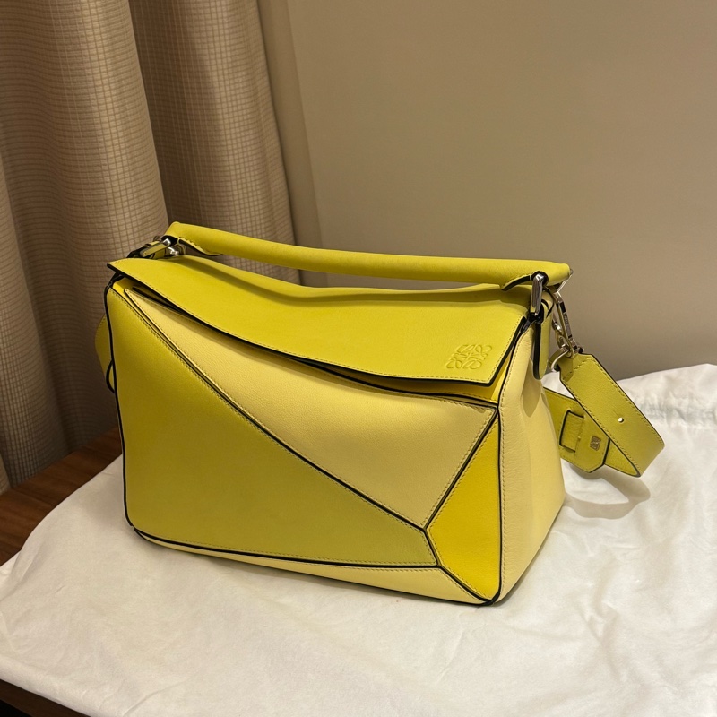 Loewe 中號 PUZZLE 檸檬黃🍋-0