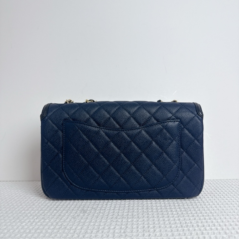 Chanel CC Filigree Flap Bag - Navy / Ghw-1
