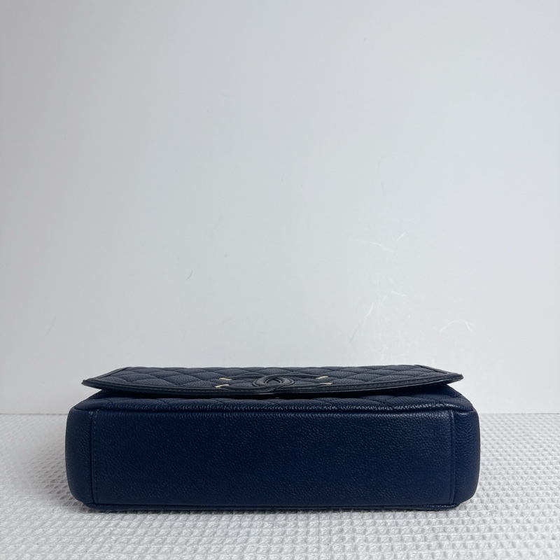 Chanel CC Filigree Flap Bag - Navy / Ghw-4
